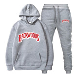 fashion brand Backwoods Men's Set Fleece Hoodie Pant Thick Warm Tracksuit Sportswear Hooded Track Suits Male Sweatsuit Tracksuit