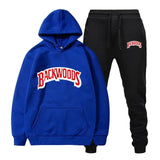 fashion brand Backwoods Men's Set Fleece Hoodie Pant Thick Warm Tracksuit Sportswear Hooded Track Suits Male Sweatsuit Tracksuit