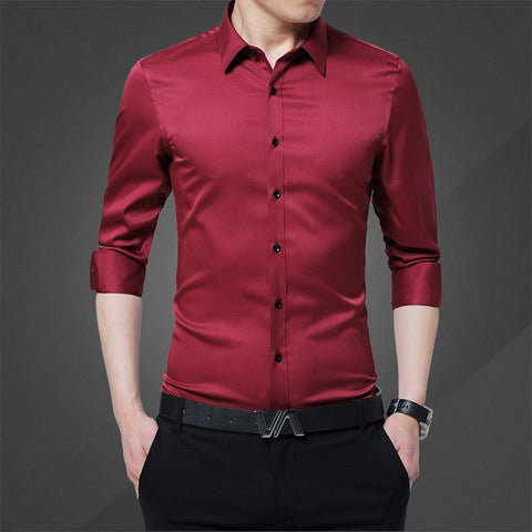 2020 New Long Sleeve Shirt Men Clothes Summer Mens Shirts Casual Slim Cotton Tshirts